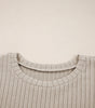 Jet Stream Ribbed Texture Round Neck Long Sleeve Rounded Hem Knit Top Markonline