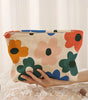 White Floral Print Corduroy Minimalist Storage Bag Markonline