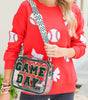 Blackish Green GAME DAY Chenille Embroidered Clear PVC Shoulder Bag Dear-Lover Dropshipping