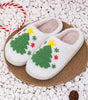 White Fuzzy Christmas Tree Pattern Home Slippers Dear-Lover Dropshipping