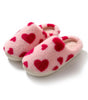Fiery Red Valentines Heart Shape Winter Fuzzy Slippers Markonline
