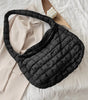 Black Quilted Zipper Large Shoulder Bag Dear-Lover Dropshipping
