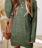 Mist Green Cable Knit Drop Shoulder Loose Fit Sweater Dress Dear-Lover Dropshipping