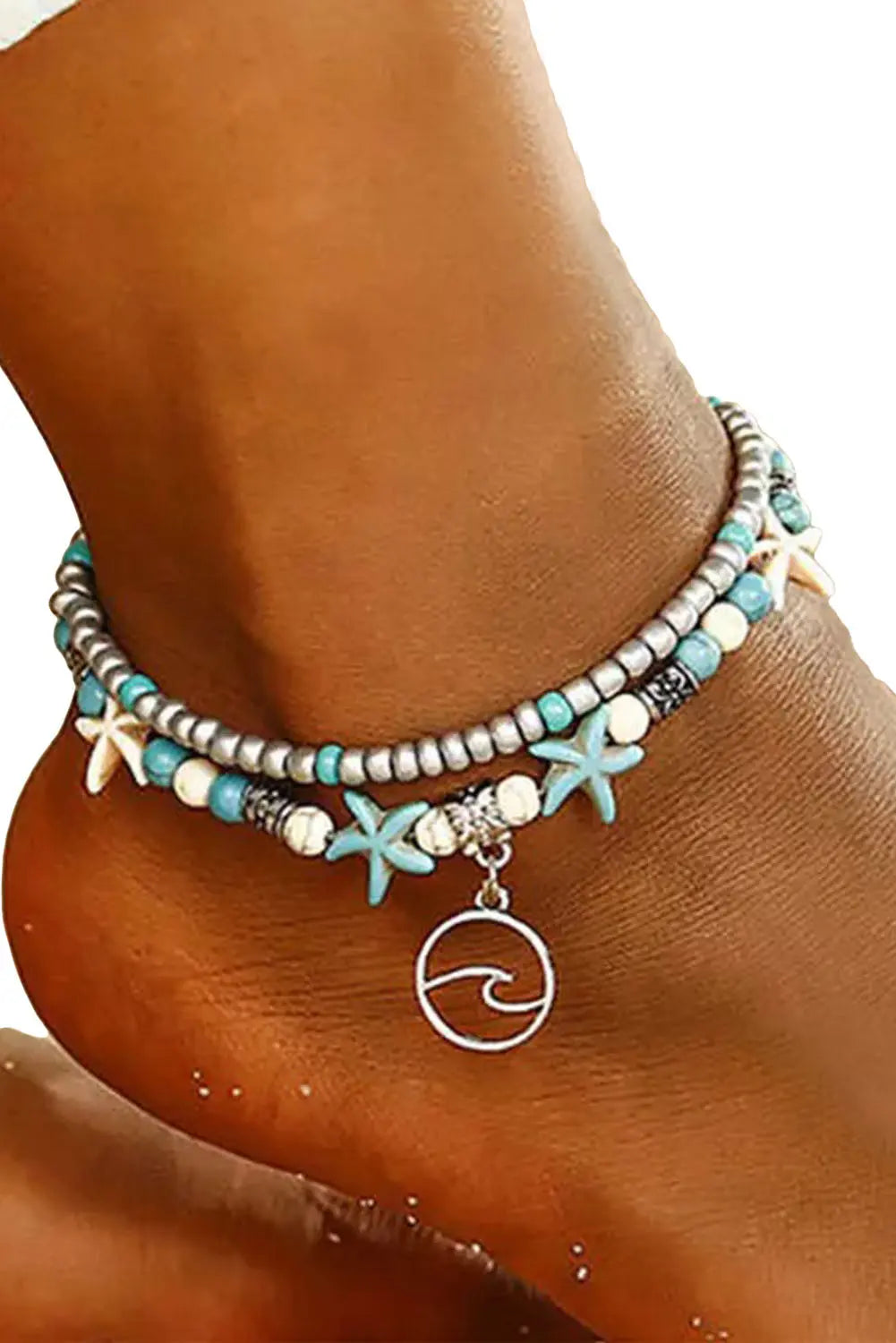 Sky Blue Beach Double Anklet Dear-Lover Dropshipping