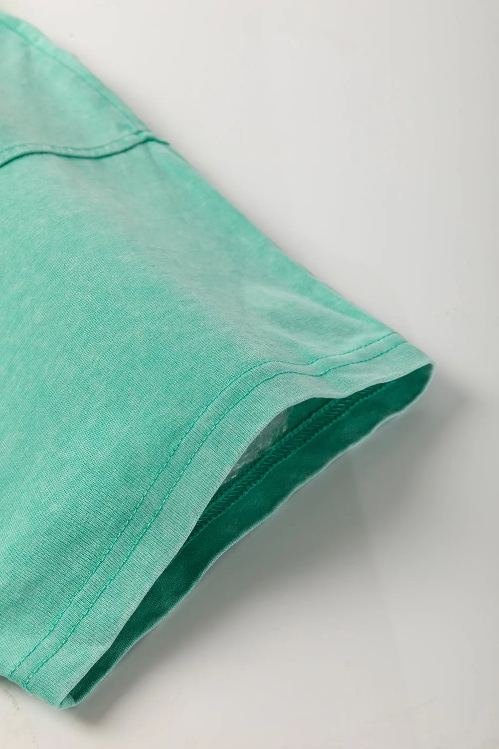 Mint Green Mineral Wash Flower Patchwork Mini T Shirt Dress Markonline