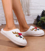 White Christmas Cartoon Pattern Plush Slippers Dear-Lover Dropshipping