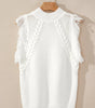 White Woven Tasseled Sleeveless Mock Neck Sweater Vest Dear-Lover Dropshipping