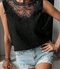 Black Guipure Lace Crochet Keyhole Back Tank Top Dear-Lover Dropshipping