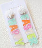 Pink Colorful HAPPY EASTER Drop Earrings Dear-Lover Dropshipping