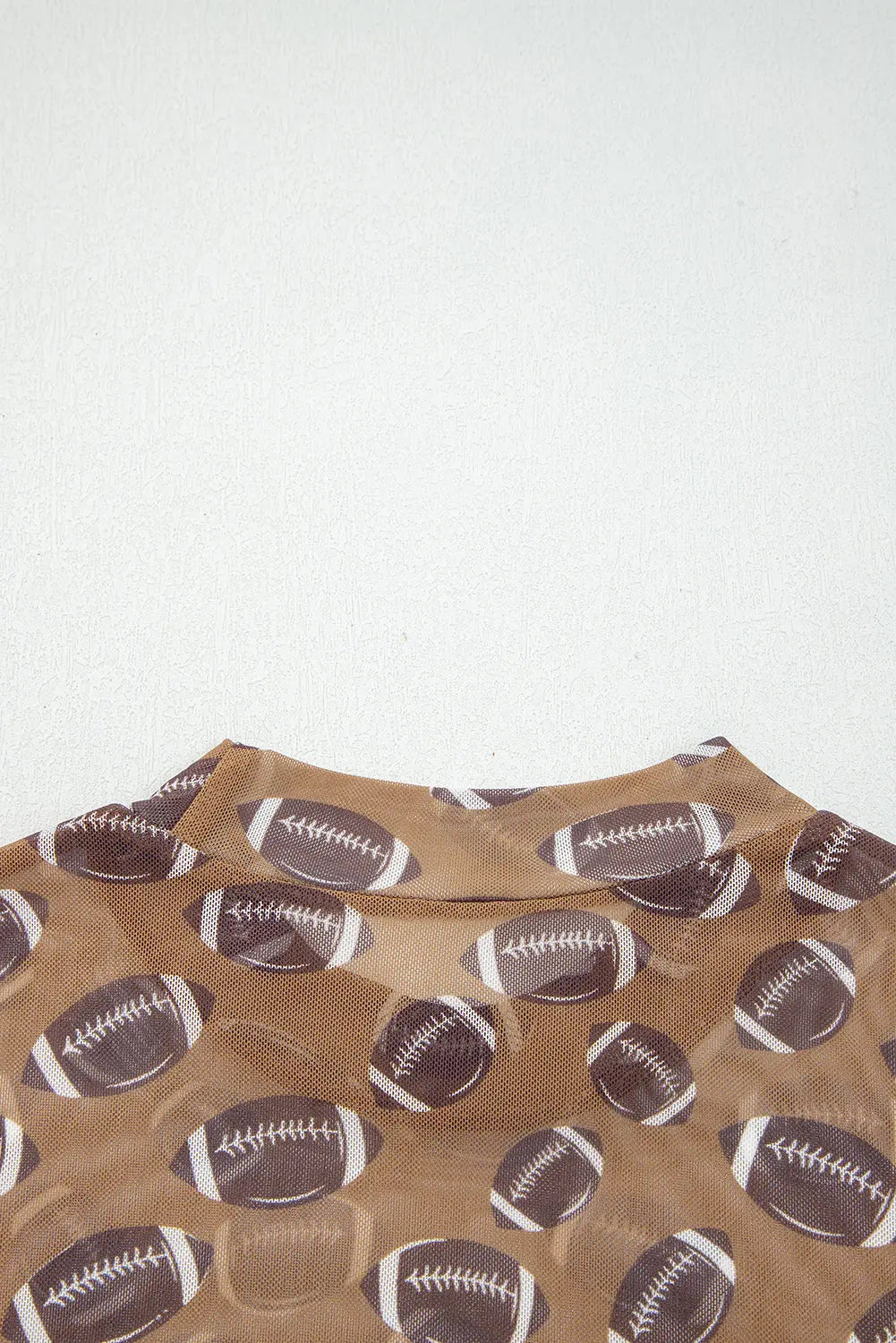 Brown Game Day Rugby Mesh Sheer Long Sleeve Top Dear-Lover Dropshipping