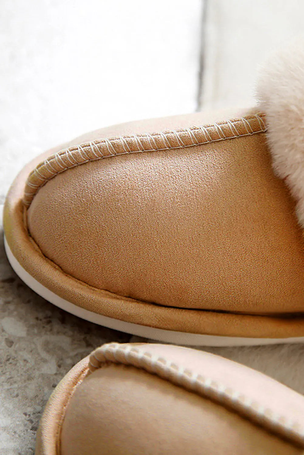 Camel Plush Suede Winter Home Slippers Dear-Lover Dropshipping