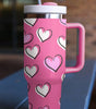 Rose Red Valentines Heart Printed Thermos Cup with Handle 40oz Dear-Lover Dropshipping