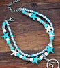 Sky Blue Beach Double Anklet Dear-Lover Dropshipping