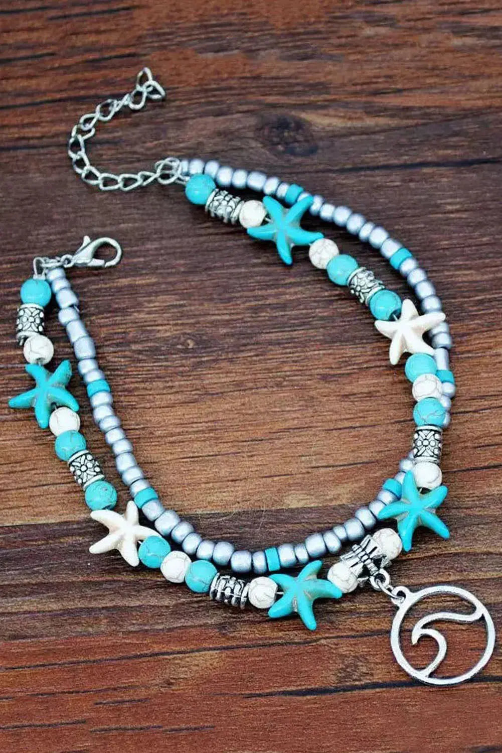 Sky Blue Beach Double Anklet Dear-Lover Dropshipping