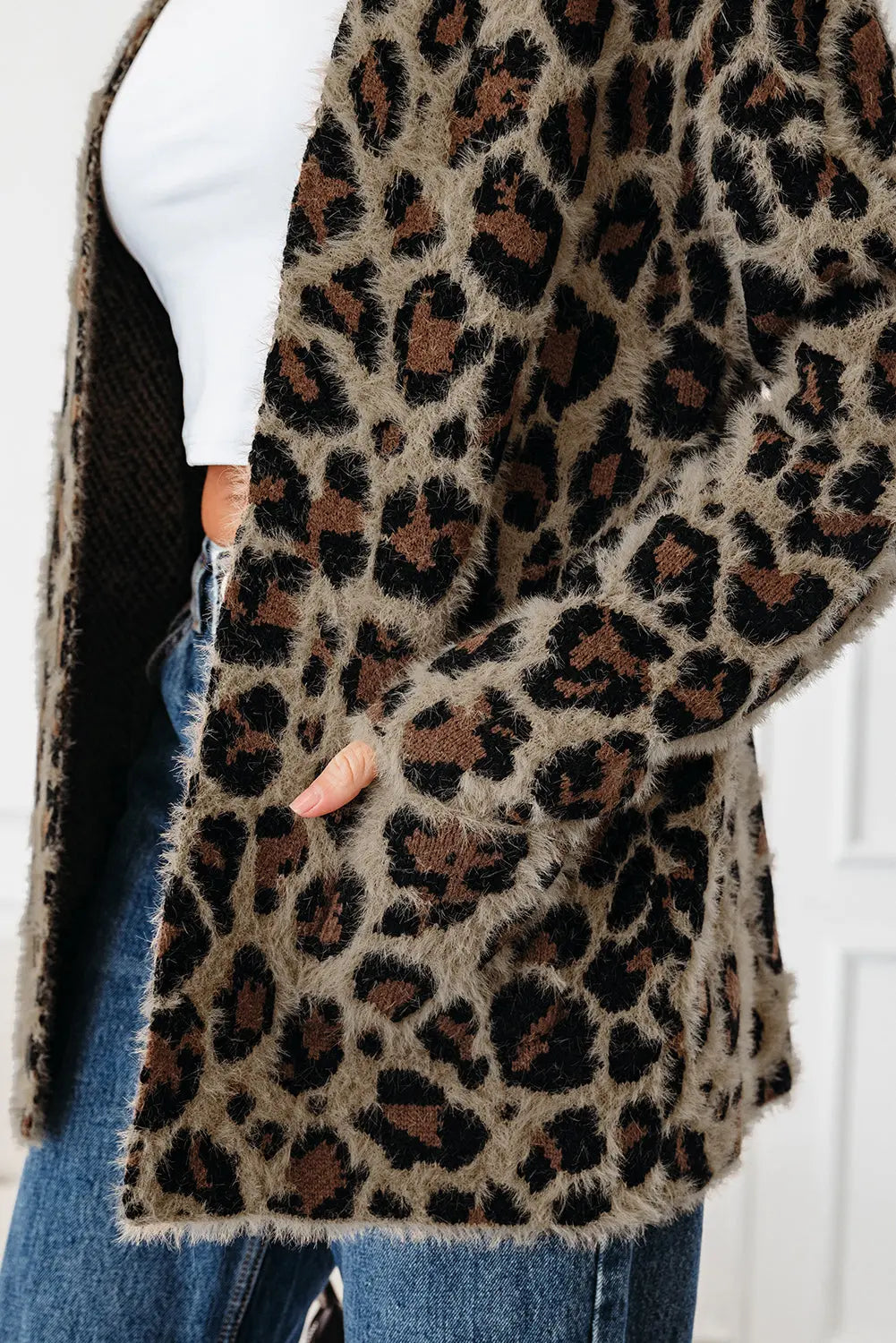 Brown Leopard Open Casual Cardigan Dear-Lover Dropshipping