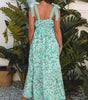 Green Floral Lace Tied Strap Empire Waist Maxi Dress Markonline