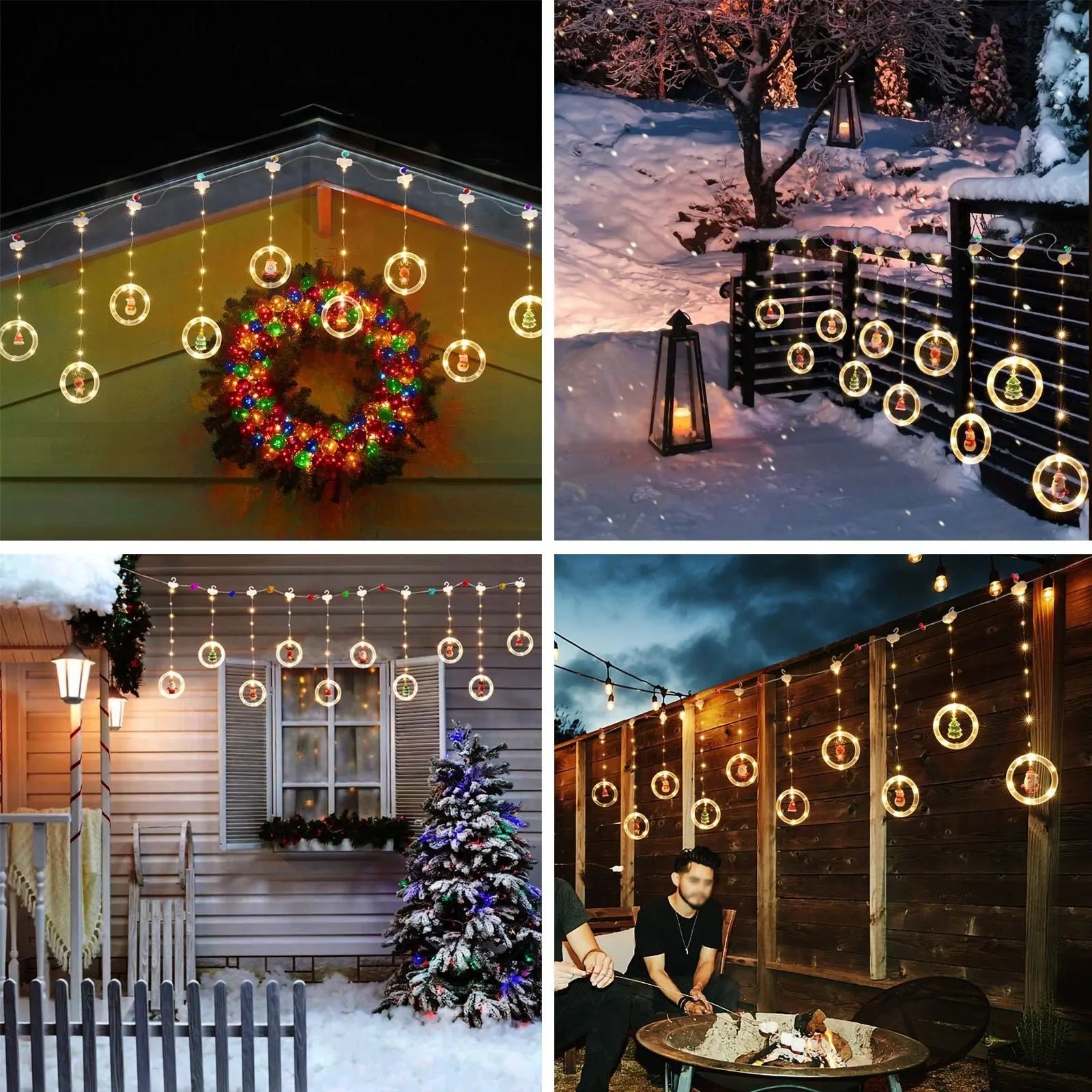 LED Christmas Curtain Lights, Indoor Scene Decoration, Creative Curtain Lights, Christmas Atmosphere Flashing Lights Markonline