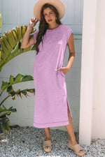 Wisteria Mineral Wash Pocketed T-shirt Long Dress Markonline