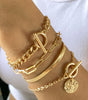 Gold Multi Layered Rhinestone Plated Chain Bracelet Set Dear-Lover Dropshipping