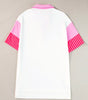 White Stripe Colorblock Patchwork Short Sleeve T Shirt Dress Markonline