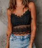 Black Crochet Lace Bralette Crop Top Markonline
