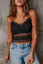 Black Crochet Lace Bralette Crop Top Markonline