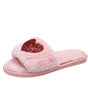 Pink Sequin Heart Shaped Slip On Plush Slippers Dear-Lover Dropshipping
