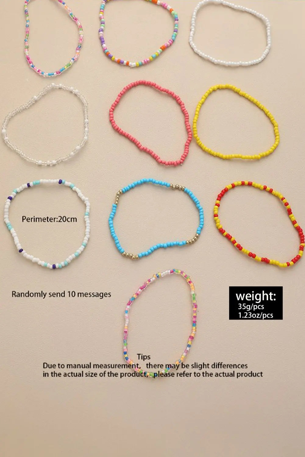 Yellow Flower Random Color Multi Layered Beaded Anklet Set Dear-Lover Dropshipping