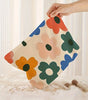 White Floral Print Corduroy Minimalist Storage Bag Markonline