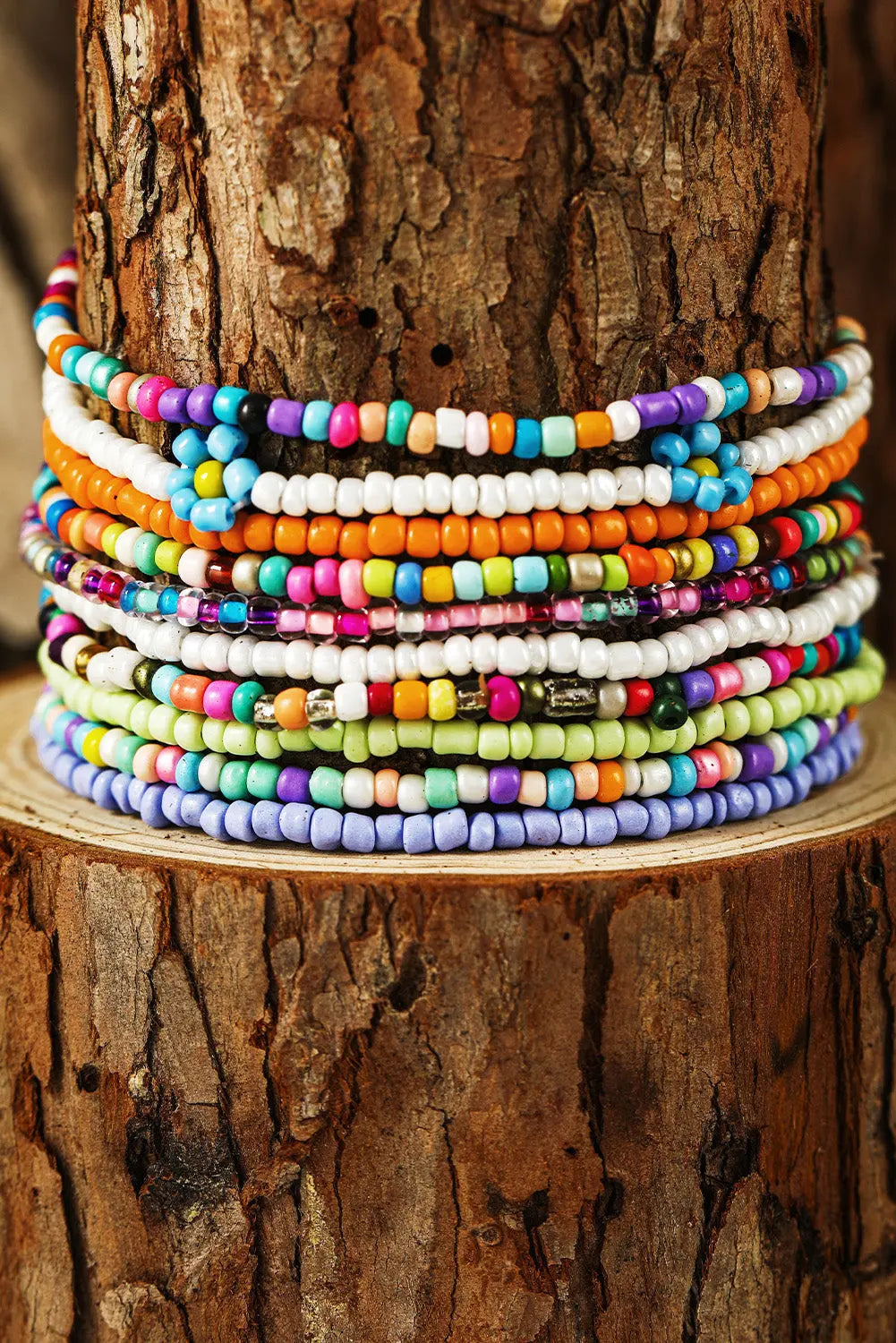 Yellow Flower Random Color Multi Layered Beaded Anklet Set Dear-Lover Dropshipping