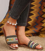 Chestnut Bohemian Pattern Crochet Faux Leather Beach Slippers Dear-Lover Dropshipping