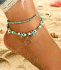 Sky Blue Beach Double Anklet Dear-Lover Dropshipping