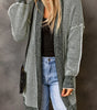 Gray Plaid Knitted Long Open Front Cardigan Dear-Lover Dropshipping