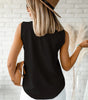 Black V Neck Knotted Shoulder Vest Dear-Lover Dropshipping
