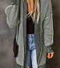 Gray Plaid Knitted Long Open Front Cardigan Dear-Lover Dropshipping