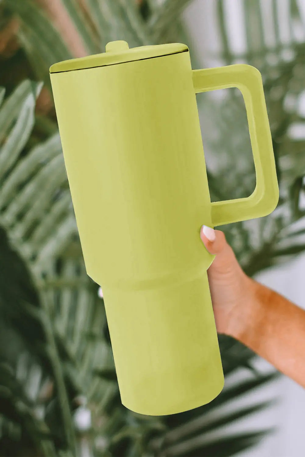 Pear Green Frosted Stainless Handle Large Vacuum Cup with Straw 40oz Dear-Lover Dropshipping