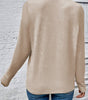 Beige Leopard Print Detail Round Neck Long Sleeve Top Dear-Lover Dropshipping
