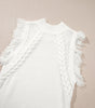 White Woven Tasseled Sleeveless Mock Neck Sweater Vest Dear-Lover Dropshipping