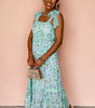 Green Floral Lace Tied Strap Empire Waist Maxi Dress Markonline
