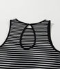Black Striped Print Ribbed Knit Sleeveless Top Dear-Lover Dropshipping