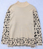 Khaki Leopard High Neck Side Slit Oversized Sweater Dear-Lover Dropshipping