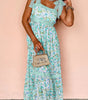 Green Floral Lace Tied Strap Empire Waist Maxi Dress Markonline