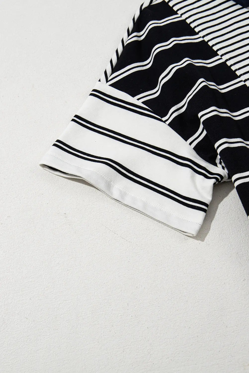 Black Stripe Half Placket Polo T Shirt Dress Markonline
