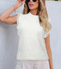 White Woven Tasseled Sleeveless Mock Neck Sweater Vest Dear-Lover Dropshipping