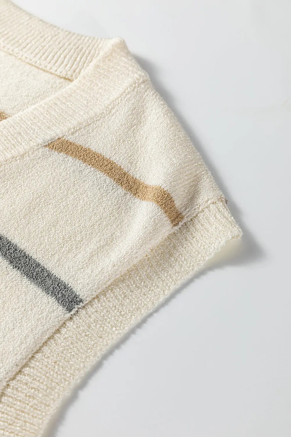 Multicolour Striped Print Button V Neck Sweater Vest Dear-Lover Dropshipping