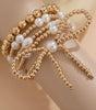 Gold Bow Knot Pearl Beaded Multi Layered Bracelet Set Dear-Lover Dropshipping