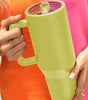 Pear Green Frosted Stainless Handle Large Vacuum Cup with Straw 40oz Dear-Lover Dropshipping