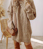 Parchment Cable Knit Drop Shoulder Loose Fit Sweater Dress Dear-Lover Dropshipping