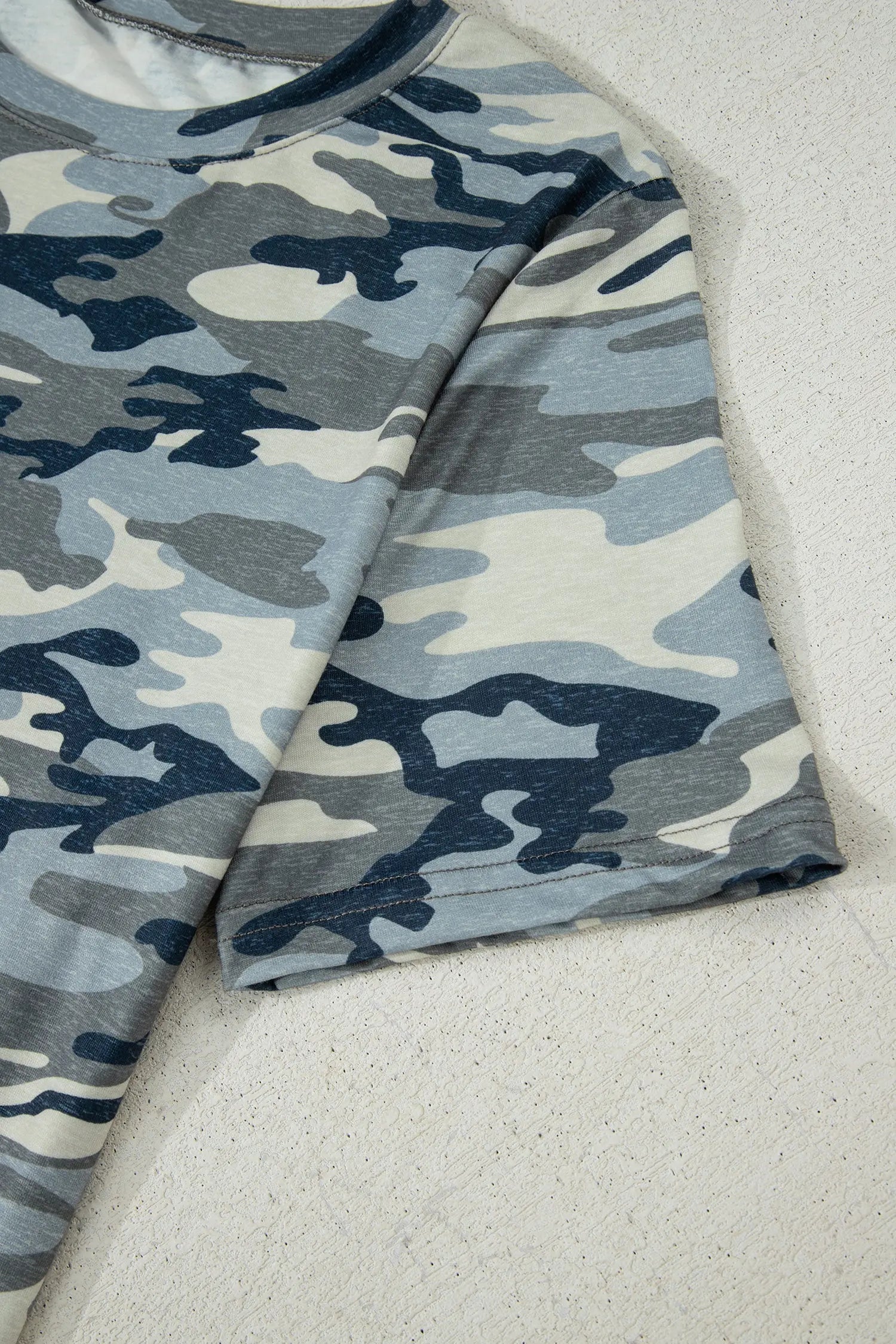 Green Camouflage Print Crew Neck T Shirt Markonline