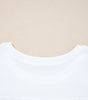 White Solid Color Waffle Ribbed Patchwork Dolman Sleeve Oversize Knit Top Markonline